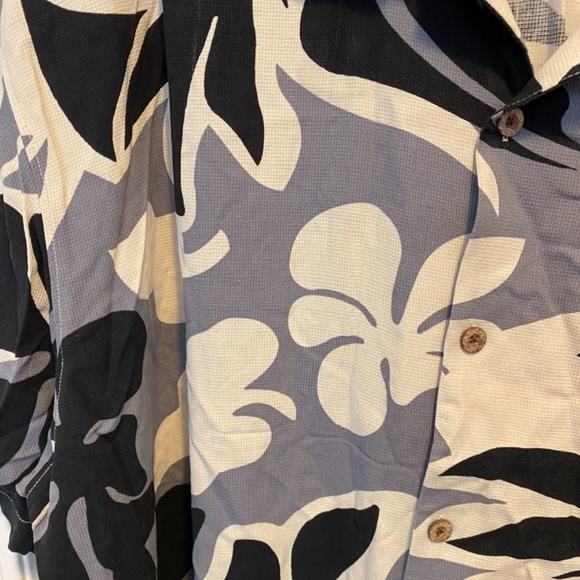Tommy Bahama Black and Gray Floral Shirt - Picture 2 of 5